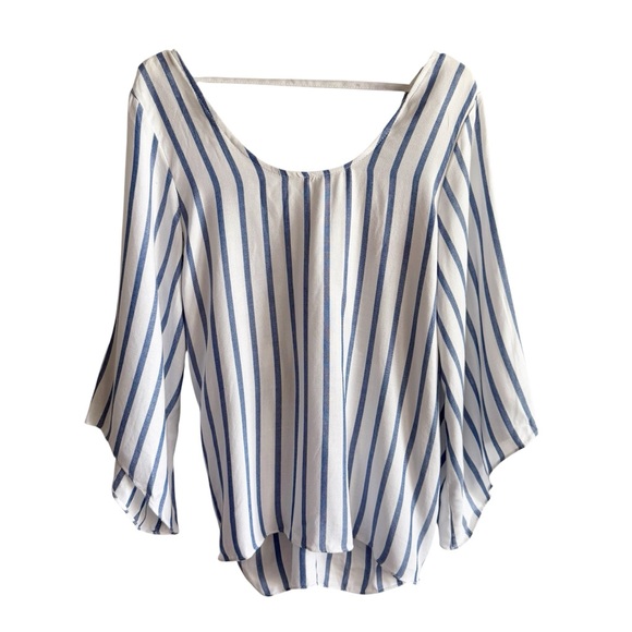 DREW Tops - NWT Drew Striped Knot Back Flowy Blouse Size Small $166 MSRP Blue White